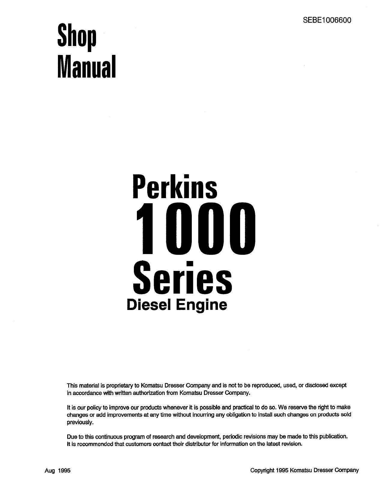 PERKINS 1000 Shop Manual